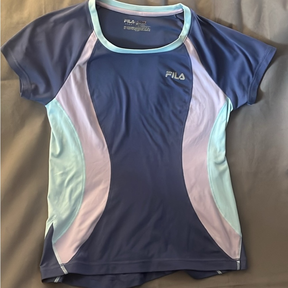 Fila Women's Short Sleeve Tee in Blue and Light Purple